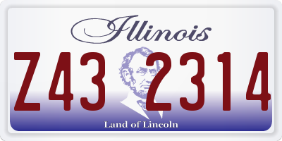 IL license plate Z432314