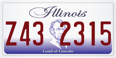 IL license plate Z432315