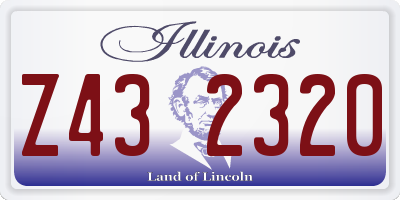 IL license plate Z432320
