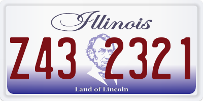 IL license plate Z432321