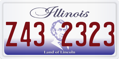 IL license plate Z432323