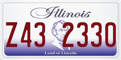 IL license plate Z432330