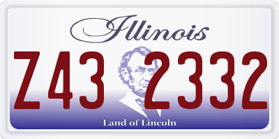 IL license plate Z432332