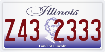 IL license plate Z432333