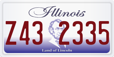 IL license plate Z432335