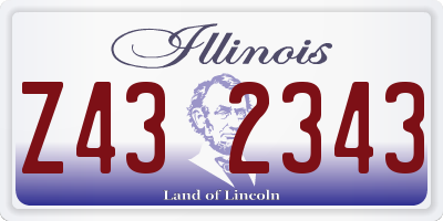 IL license plate Z432343