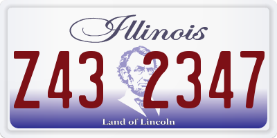 IL license plate Z432347
