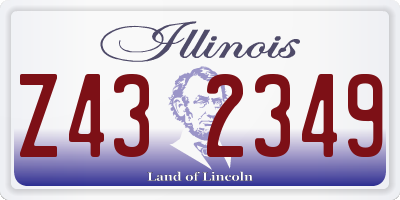 IL license plate Z432349