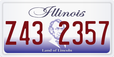 IL license plate Z432357