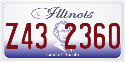 IL license plate Z432360