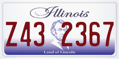IL license plate Z432367