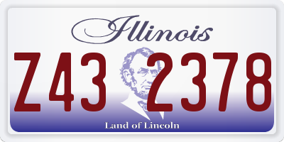 IL license plate Z432378