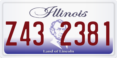 IL license plate Z432381