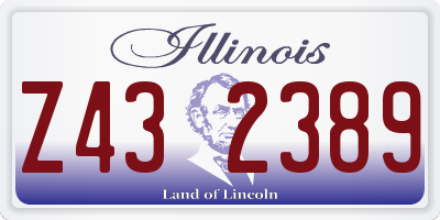 IL license plate Z432389