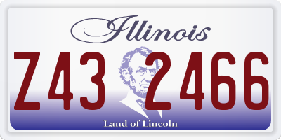 IL license plate Z432466