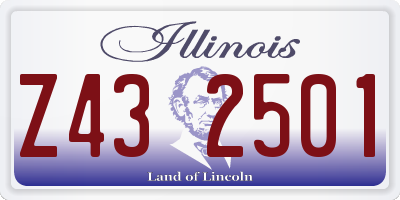 IL license plate Z432501