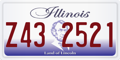 IL license plate Z432521