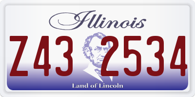 IL license plate Z432534