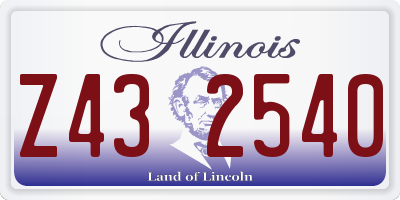 IL license plate Z432540