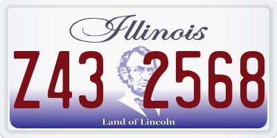 IL license plate Z432568