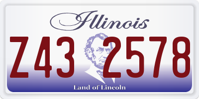 IL license plate Z432578