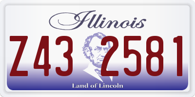 IL license plate Z432581