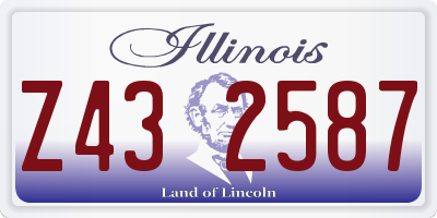IL license plate Z432587