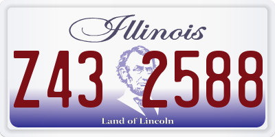 IL license plate Z432588