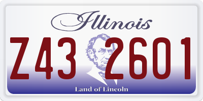 IL license plate Z432601