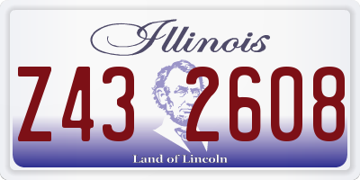 IL license plate Z432608