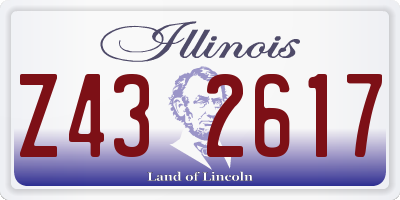 IL license plate Z432617