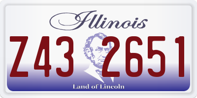 IL license plate Z432651