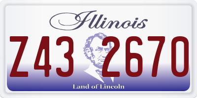 IL license plate Z432670