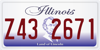 IL license plate Z432671