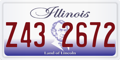 IL license plate Z432672