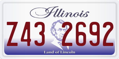 IL license plate Z432692
