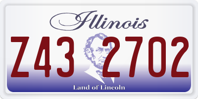 IL license plate Z432702