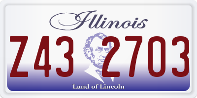 IL license plate Z432703