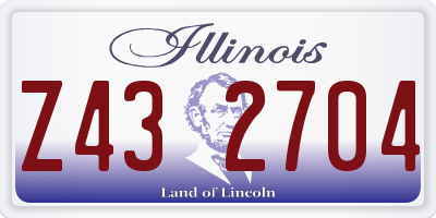 IL license plate Z432704