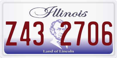 IL license plate Z432706