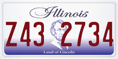 IL license plate Z432734