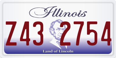 IL license plate Z432754