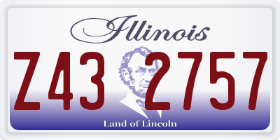 IL license plate Z432757