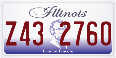 IL license plate Z432760