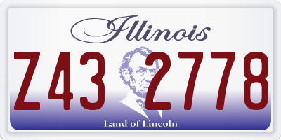 IL license plate Z432778