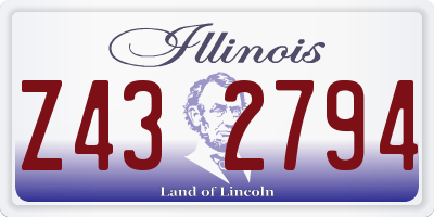 IL license plate Z432794