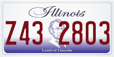 IL license plate Z432803