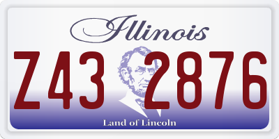 IL license plate Z432876