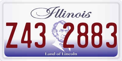 IL license plate Z432883