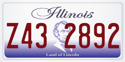 IL license plate Z432892